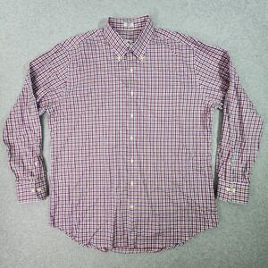 Peter Millar Nanoluxe Pocket Shirt Men XL Multicolor Checkered Longsleeve Button